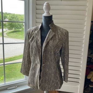 Erin London Washable One Button Blazer Jacket with Stand Up Notched Collar